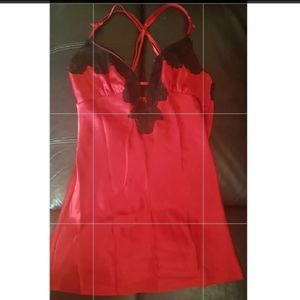 Fredericks of Hollywood Red Chemise Babydoll slip